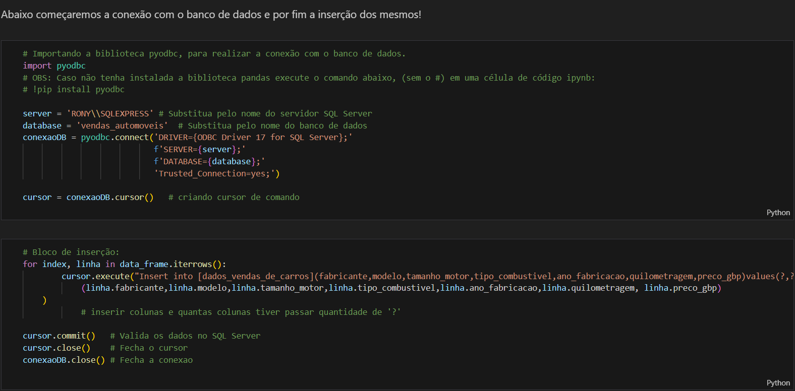 Execução da automação